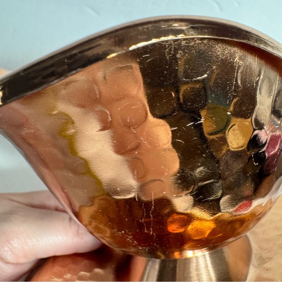 Decorative Copper Hammered Planter or decor by Tele-flora 
Approx. 8”x 4.5 “ - Picture 11 of 13